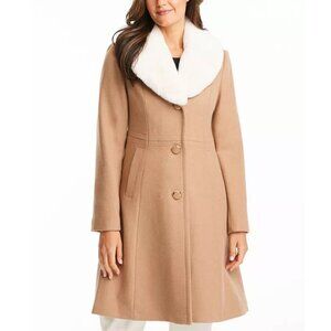 Kate Spade Faux-Fur-Collar Walker Coat